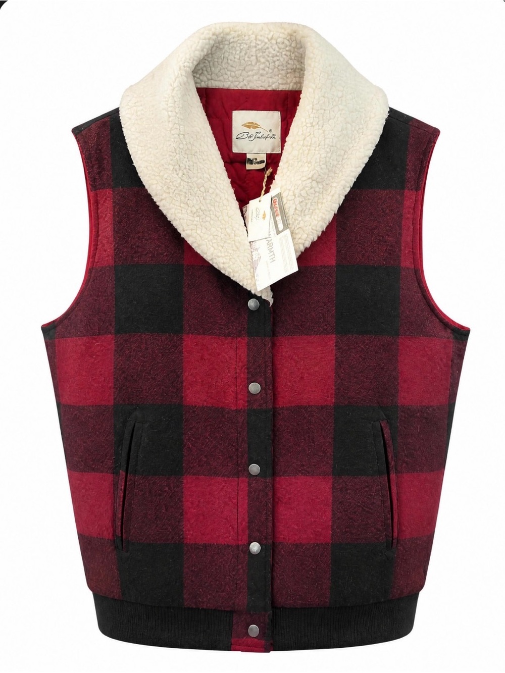NWT Bob Timberlake Sherpa-Collar Buffalo Plaid Vest Thermolite Insulation XXL